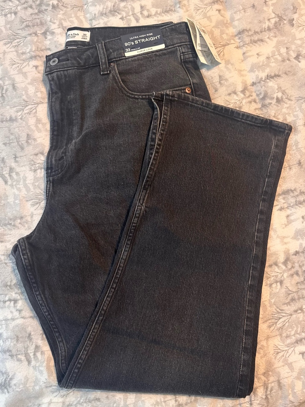 Abercrombie & Fitch Women's 90's Straight Black Jeans